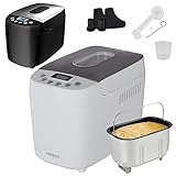Arebos Brotbackautomat 1500g | mit 15 Programmen | 2 Knethaken | Timer | LCD...