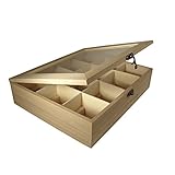RAYHER HOBBY 6241500 DIY Tee-Box aus Holz, 12 Fächer, Aufbewahrung von Teebeuteln,...