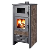 ProTermo Taurus Mokka Kaminofen mit Backfach – 12kW Heizleistung - Holzofen mit...
