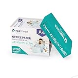 FairToner Druckerpapier standard Kopierpapier (5x 500) für Inkjet und Laserdrucker...