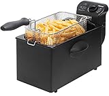 Bestron AF357B Öl-Fritteuse mit Kaltzonentechnologie, 3,5 Liter, 2000 Watt, Farbe:...