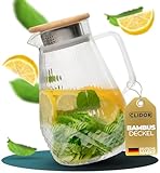CLIDOR ® Wasserkaraffe I 1,5 Liter I verstärkte Glasstärke I Karaffe für...