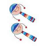 KICHOUSE 2 Stück Hölzerne Rassel Rasseln Rassel Für Kleinkinder Rasseln Musikspielzeug...