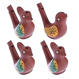 LSHTAR 4 x Keramik-Vogelpfeifen, trillernde Vogelpfeife, Wasserpfeife, Geräuschmacher...