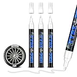 Hsypti 3 Stück Auto Reifen Stift Weiß, Hohe Kapazität Reifenstift Wasserfest...