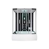 HOME DELUXE - Dampfdusche DIAMOND, Schwarz, Maße: 170 x 90 x 220 cm - inkl. Radio,...