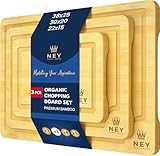 Bambus Schneidebrett Holz (3er Set) Wooden Cutting Board (38x25 / 30x20 / 22x15cm)...