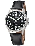 REGENT Titanuhr Unisex mit Echtlederarmband 36 mm Analog 10 ATM Saphirglas...
