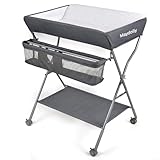 Maydolly Baby Klappbar Wickelkommode，Mobiler Wickeltisch mit Rollen und...