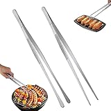 DAJASD Kochpinzette Edelstahl Lang, 2 Stück Kochpinzette Edelstahl, Grillpinzette...