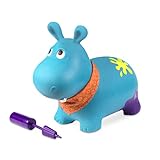 B. toys Hüpftier Hippo mit Handpumpe – 42cm Aufblasbarer Blauer Hüpfball in...