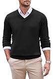 COOFANDY Pullover Herren V Ausschnitt Strickpullover Langarm Regular Fit...