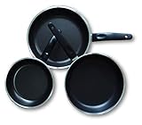 3er Set Aluminium Teflon Pfannen Durchmesser 20, 24 und 26 cm