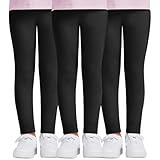 DDOBB 3er Pack Leggings Mädchen High Waist Leggins Kinder Sportleggins Lange...