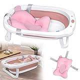 LZQ Babybadewanne Babywanne Baby Badewanne Faltbar mit Babywannenmatte...