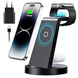 3 in 1 iPhone Ladestation Schnelles Kabelloses Ladegerät für Apple - Wireless Charger...
