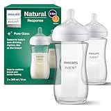 Philips Avent Babyflasche Natural Response aus Glas - 120 ml Babyflasche, BPA-frei für...
