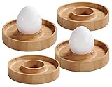 KESPER | Eierbecher, 4er Set, Material: Bambus, Maße: Ø 10 cm, Höhe: 2 cm, Farbe: Braun...