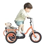 NadineDutol 12 Zoll Kinderfahrrad Kohlenstoffstahl,3 RäDer Kinder Fahrrad Single Speed...