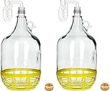 lilawelt24 2 x Set 5L Flasche +Gummistopfen + Gärröhrchen Gärballon Weinballon...