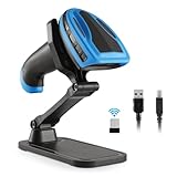 JRHC Barcode Scanner Wireless, Wiederaufladbare 1D Laser Kabelloser Scanner,...