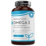 Nutravita Omega 3 Kapseln Hochdosiert 2000mg Fischöl Kapseln mit 660mg EPA un 440mg DHA...