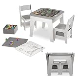 Juskys Kindersitzgruppe Milou - Set mit 2 Stühlen & 1 Tisch - Kindertisch Holz -...