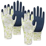 2 Paar Gartenhandschuhe für Frauen, Polyestergartenhandschuhe mit Emulsionspalme,...