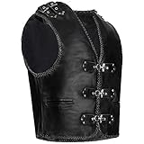 PAULGOS Lederweste Weste Kutte Leder Biker Rocker Motorrad Clubweste Bikerweste...