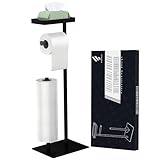 Toilettenpapierhalter Stehend Schwarz, FUNPALA Edelstahl Freistehend Klopapierhalter...