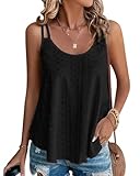Damen Tanktops Ist Bügelfrei Träger Tops Ärmellose Blusentop Schwarz M