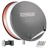 SCHWAIGER 548 SAT-Anlage Satelliten-Set Satellitenschüssel Quad LNB digital 8X...