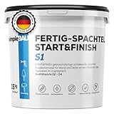 simpleBAU Spachtelmasse Weiß Innen 15 kg – Gebrauchsfertige Fertigspachtel...
