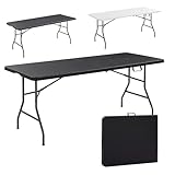 Arebos Buffettisch zusammenklappbar 182 x 74 x 74 cm in Rattan Optik Wetterfest...