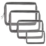 Natuce 4 Stück Klare Reise-Kulturtasche,Transparente Kosmetiktasche Tasche...