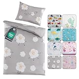 BaSaTex Kinder Baby Bettwäsche Set für Mädchen und Jungen | 100x135 cm +...