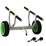 SPORTNOW Kajakwagen Kanuwagen Verstellbarer Bootswagen Surfwagen Bootstrailer mit...