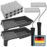 NYVI Lackier Set zum Lackieren aller Lacke - 2x Farbrolle Bügel 2 x Farbwanne...