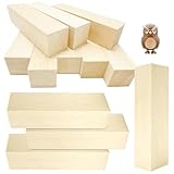 Xpieoyrm 12 Stück Lindenholz-Schnitzblöcke, 10x2.5x2.5cm Lang Eckig Holzleisten,...