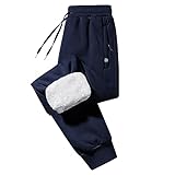 Imuedaen Jogginghose Herren Winter Fleece Gefüttert Warme Trainingshose Fleece Plüsch...