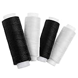 Faden & Nadel Nähgarn-Set: 4 Rollen Nähgarn in Schwarz und Weiss; aus 100%...