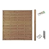 Sichtschutz Zaun Holz Berlin | Erweiterungsset mit Montagematerial, Lamellenzaun und...