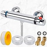 Duscharmatur mit Thermostat,Duschthermostat Aufputz Thermostat Dusche mit 38°C...