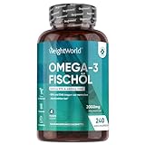 Omega 3 Kapseln - 2000mg Fischöl mit 1100mg Omega-3, 660mg EPA & 440mg DHA pro Tag -...