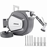 Himimi Schlauchtrommel 20m Wand-Schlauchbox, 180° Schwenkbar Gartenschlauch...