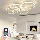 LED Deckenleuchte Φ80cm Weiß, mit Memory Funktion, Deckenleuchte Wohnzimmer...