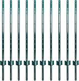 ARIFARO Zaunpfosten 122cm Robuste Metallpfosten, Packung mit 10, Kein Graben Garten...