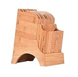 PSTOYS Messerbrett Messerhalter Bambus-Messerblock Ohne Messer Messerhalter...