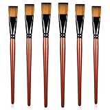 6 Stück Pinsel Set 25mm Flache Acryl Pinsel Nylon Pinsel Acrylfarben Paint Brush Kleine...