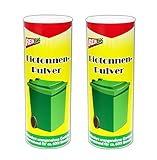 Reinex 2x500g BIOTONNENPULVER Mülleimer-Pulver Vorbeugen gegen Gerüche Maden Bio...